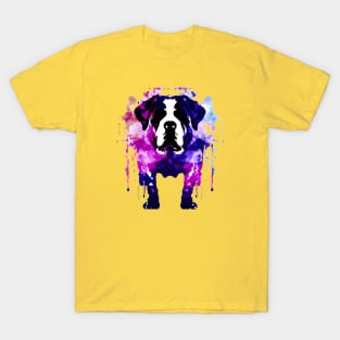 Saint Bernard Watercolor Stencil T-Shirt